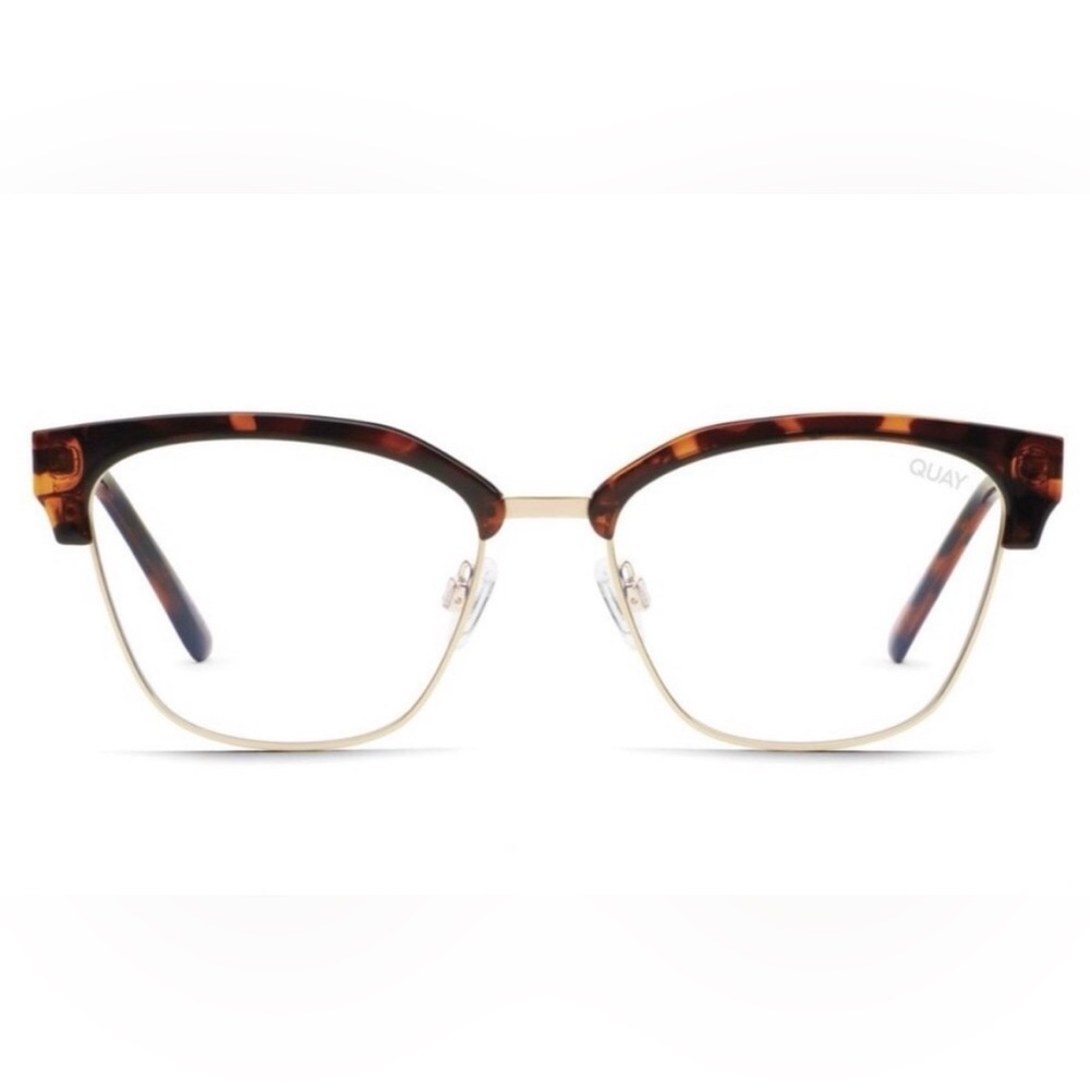 Quay Chemistry Blue Light Cat Eye Glasses Tortoise Half Rim. Small - Medium.